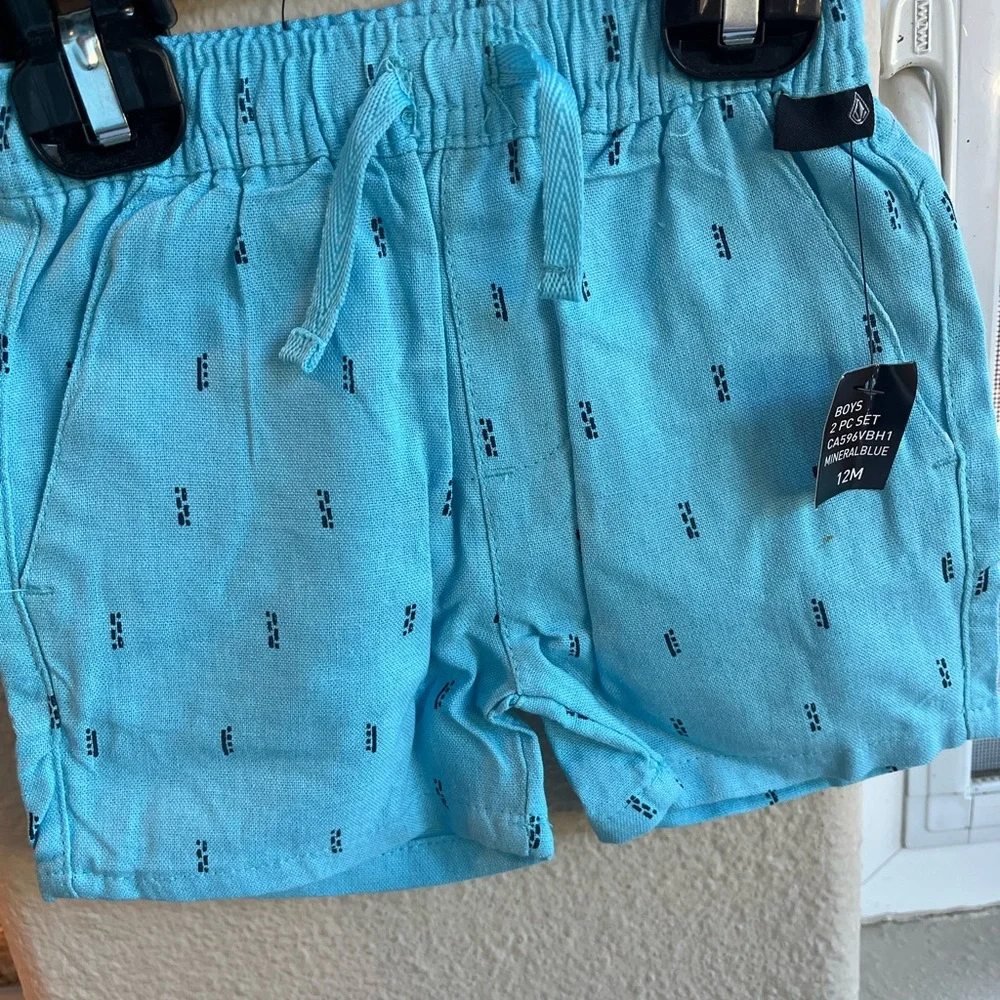 Volcom Mineral Blue Woven Cabana Shorts Set